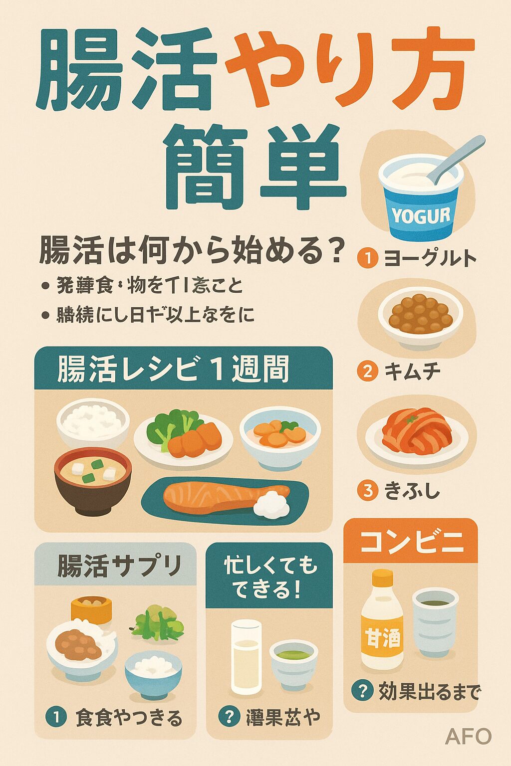 腸活のやり方を徹底解説！コンビニ活用術から1週間レシピまで簡単に実践