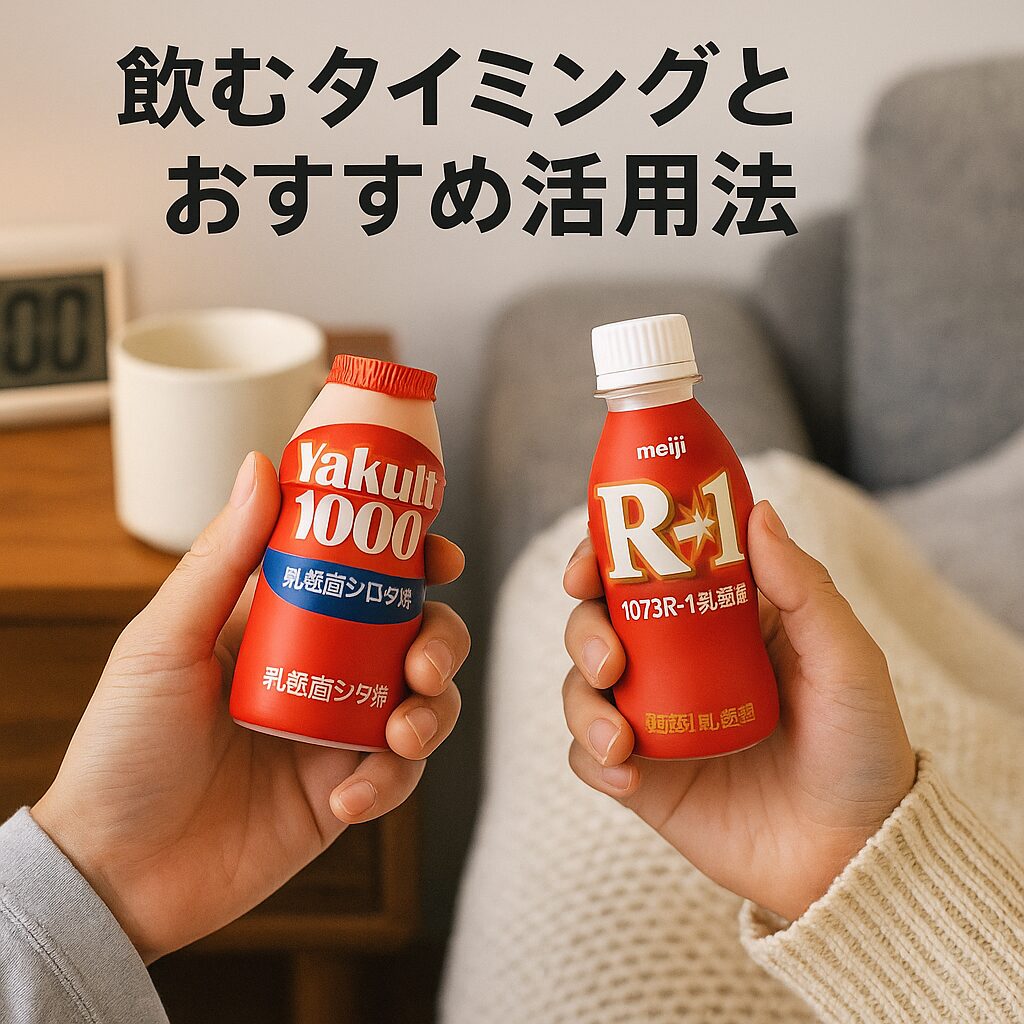 ヤクルト1000とR-1の飲むタイミングとおすすめ活用法|朝・夜の使い分け