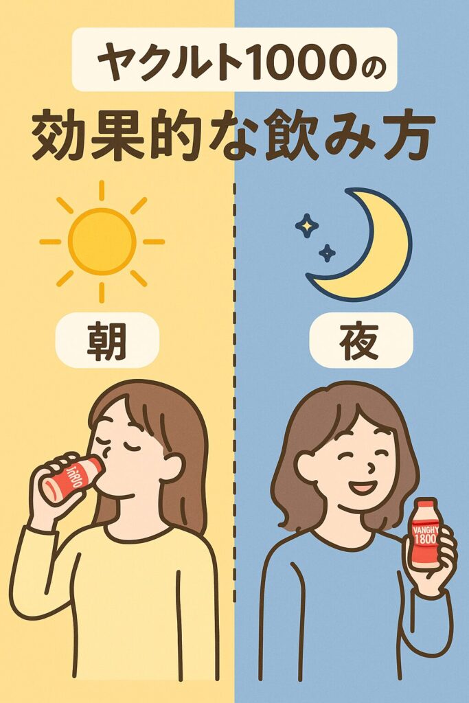 ヤクルト1000を毎日1本続けることの大切さを表現したイラスト