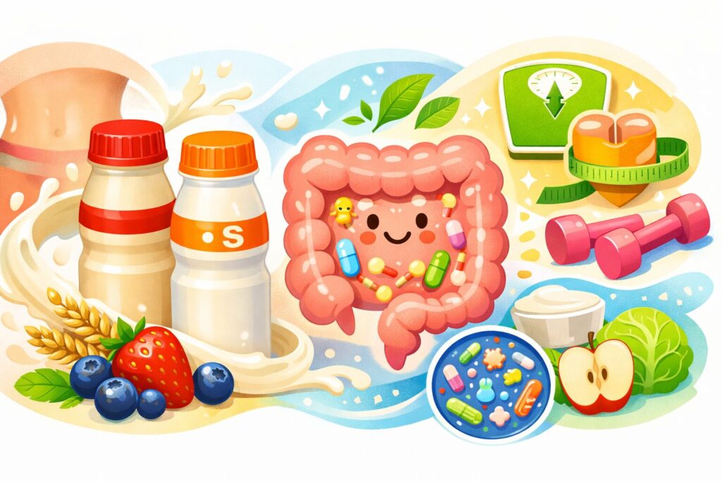 ヤクルトのミルミルとミルミルSを腸活・ダイエット視点でイメージ化したビジュアル